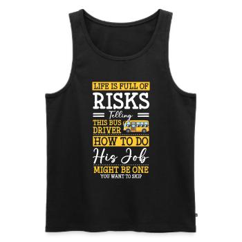 Busfahrer Beruf Arbeit - Männer Premium Bio Tank Top - Schwarz - Vorne - AI Model Male 178 light (178cm)