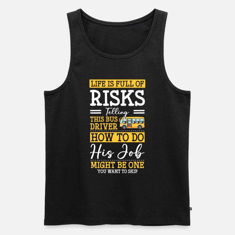 Kierowca autobusu Zawód Praca - Ekologiczny tank top męski Premium - czarny