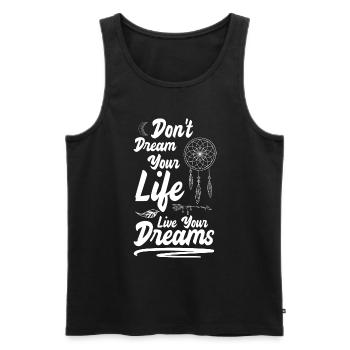 Dream Catcher Dreamer Tattoo Love - Men's Premium Organic Tank Top - black - Front - Michal (187cm)