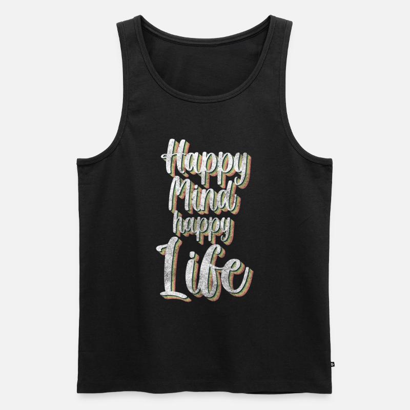Kleeblatt Optimismus Freude - Männer Premium Bio Tank Top - Schwarz