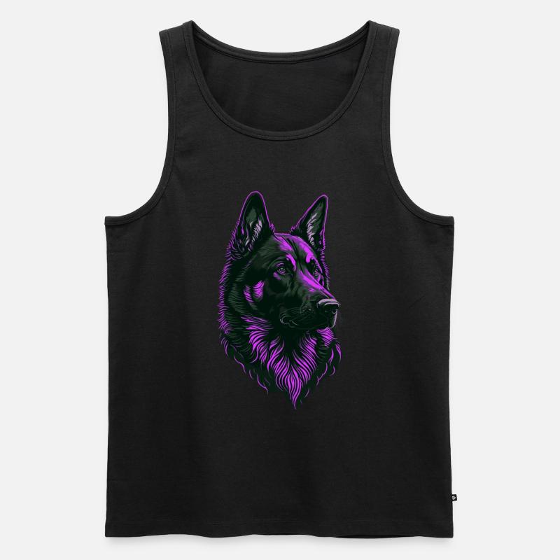 Schäferhund Kopf pink - Männer Premium Bio Tank Top - Schwarz