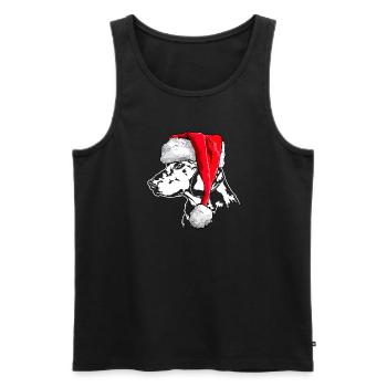Santa ALPENLÄNDISCHE DACHSBRACKE Chiens de Noël - Débardeur bio Premium Homme - noir - Devant - AI Model Male 178 light (178cm)