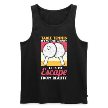 Table Tennis Ping Pong - Men's Premium Organic Tank Top - black - Front - Michal (187cm)