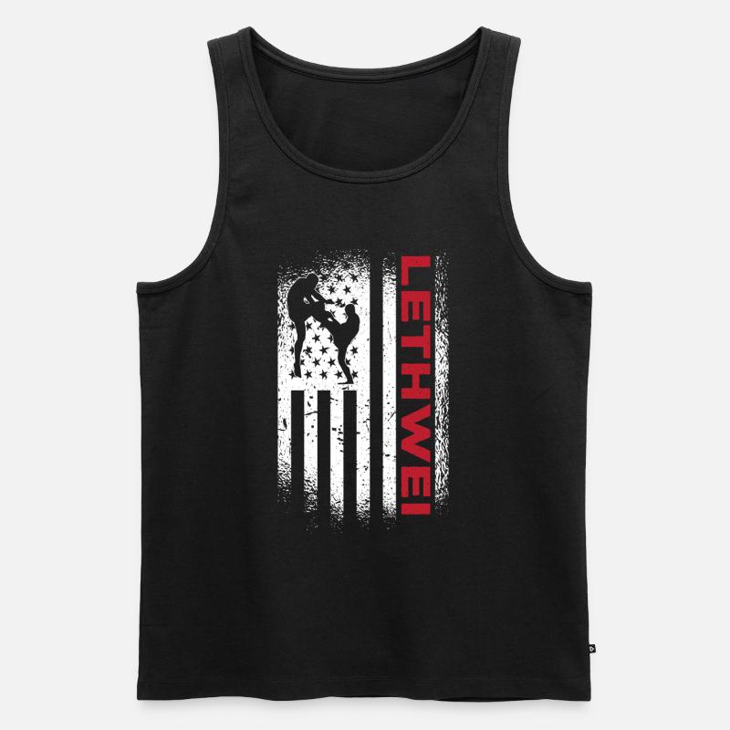 Lethwei Burmese Gift - Men's Premium Organic Tank Top - black