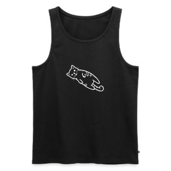 chat - Débardeur bio Premium Homme - noir - Devant - Michal (187cm)