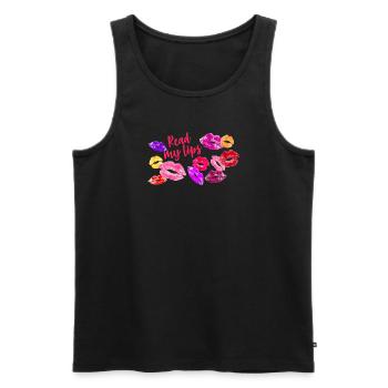 Read my lips - Men's Premium Organic Tank Top - black - Front - AI Model Male 178 light (178cm)
