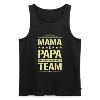 mama und papa team - Männer Premium Bio Tank Top - Schwarz - Vorne - Michal (187cm)