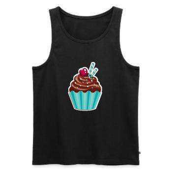 Cupcake - Muffin - Donut - Eis - Schokolade - DD - Männer Premium Bio Tank Top - Schwarz - Vorne - AI Model Male 178 light (178cm)