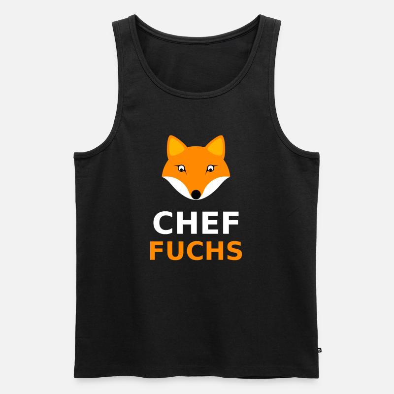 Chef Fuchs - Männer Premium Bio Tank Top - Schwarz