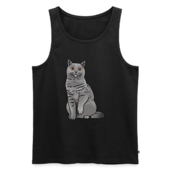 Britisch Kurzhaar Katze - Männer Premium Bio Tank Top - Schwarz - Vorne - Michal (187cm)