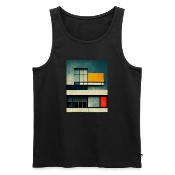 Bauhaus Style Architecture Inspired Design - Men's Premium Organic Tank Top - black - Front - AI Model Male 178 light (178cm)