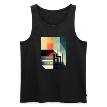 Von Architektur inspiriertes Muster im Bauhausstil - Männer Premium Bio Tank Top - Schwarz - Vorne - AI Model Male 178 light (178cm)