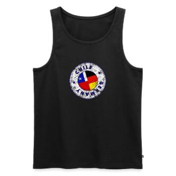 CHILE GERMANY Stamp - Männer Premium Bio Tank Top - Schwarz - Vorne - AI Model Male 178 light (178cm)