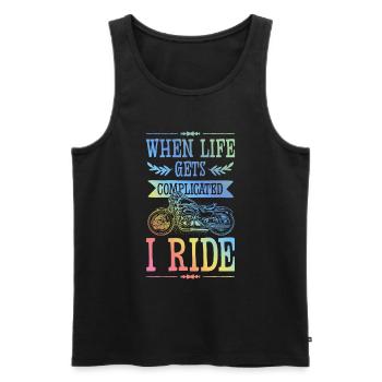 Motorrad Bike Ride Spruch - Männer Premium Bio Tank Top - Schwarz - Vorne - Michal (187cm)