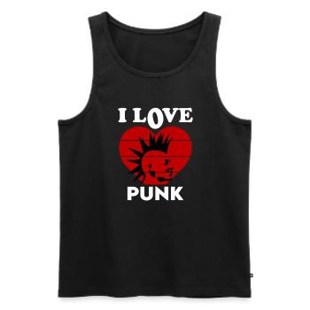I Love Punk Ich liebe Punk Punkmusik Music - Männer Premium Bio Tank Top - Schwarz - Vorne - Michal (187cm)