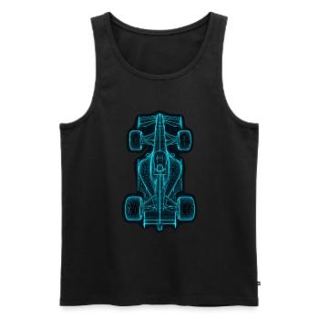 Design de voiture de course futuriste bleu - Débardeur bio Premium Homme - noir - Devant - Michal (187cm)