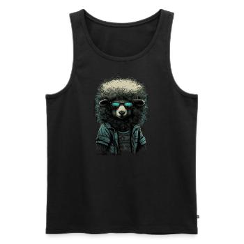 Hippie Sheep - Men's Premium Organic Tank Top - black - Front - AI Model Male 178 light (178cm)
