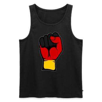Poing du drapeau de l’Allemagne - Débardeur bio Premium Homme - noir - Devant - Michal (187cm)