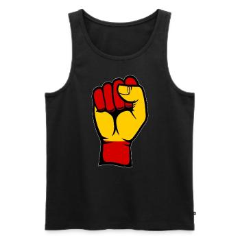Spanien Flagge Faust - Männer Premium Bio Tank Top - Schwarz - Vorne - AI Model Male 178 light (178cm)