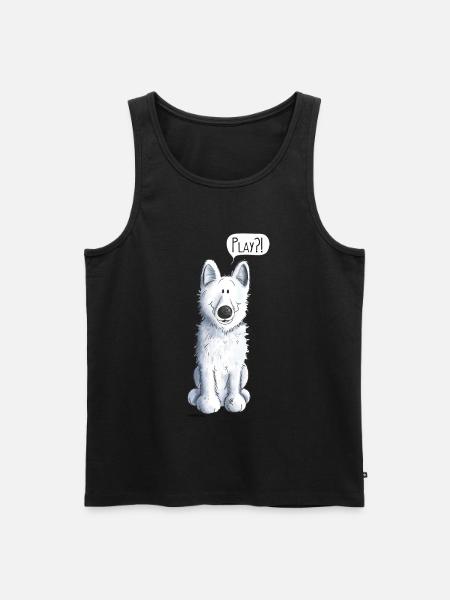 Schweizer Schäferhund Play - Männer Premium Bio Tank Top - Schwarz