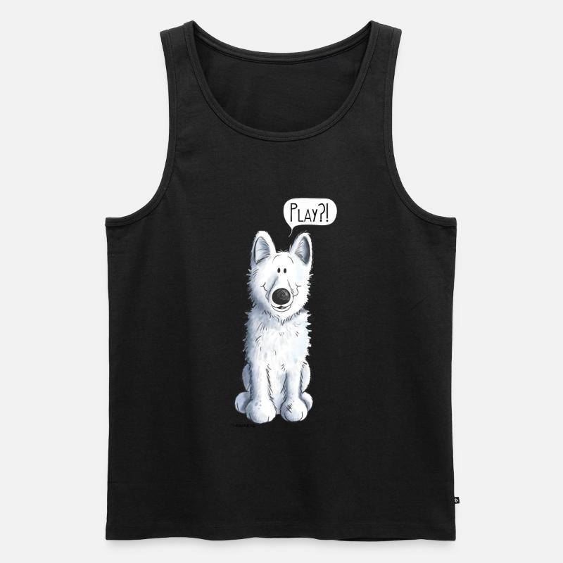 Schweizer Schäferhund Play - Männer Premium Bio Tank Top - Schwarz