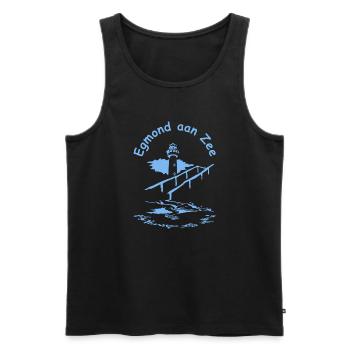 Egmond aan Zee Leuchtturm - Männer Premium Bio Tank Top - Schwarz - Vorne - Michal (187cm)