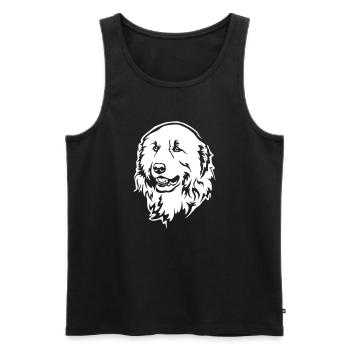 Pyrenean Mountain Dog Head "Black Edition" - Men's Premium Organic Tank Top - black - Front - AI Model Male 178 light (178cm)