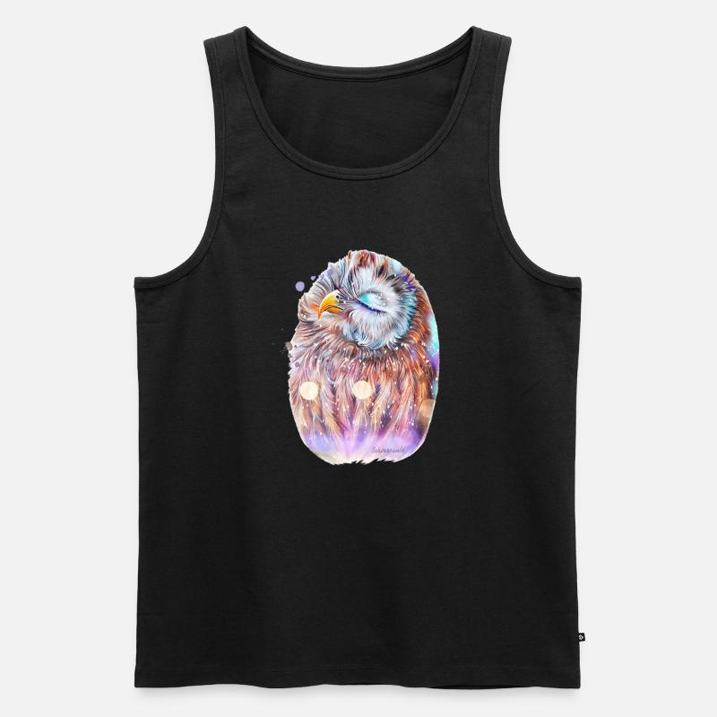 Eule - Männer Premium Bio Tank Top - Schwarz
