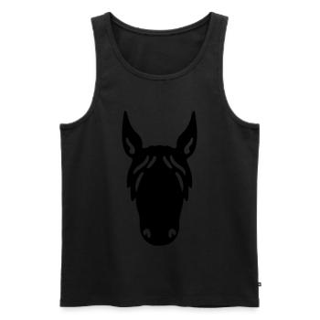 Horse Horse Head Rider Equestrian Sport - Men's Premium Organic Tank Top - black - Front - Michal (187cm)
