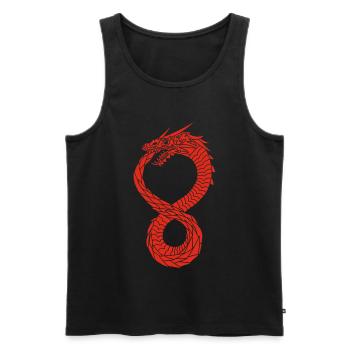 Roter unendlicher Drache - Männer Premium Bio Tank Top - Schwarz - Vorne - AI Model Male 178 light (178cm)