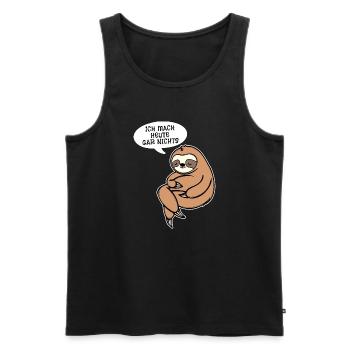 Faul Faultier Statement Schlafen Dschungel Tier - Männer Premium Bio Tank Top - Schwarz - Vorne - AI Model Male 178 light (178cm)