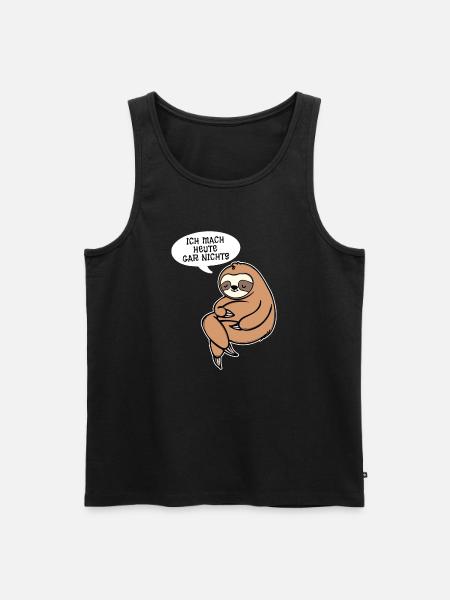 Faul Faultier Statement Schlafen Dschungel Tier - Männer Premium Bio Tank Top - Schwarz