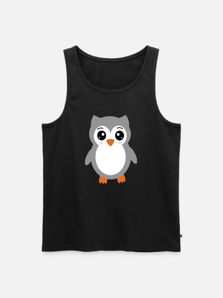 graue Eule - Männer Premium Bio Tank Top - Schwarz