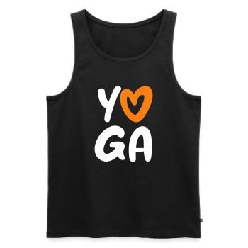 Yoga Herz Handschrift Comic Vektor Meditation Fan - Männer Premium Bio Tank Top - Schwarz - Vorne - AI Model Male 178 light (178cm)