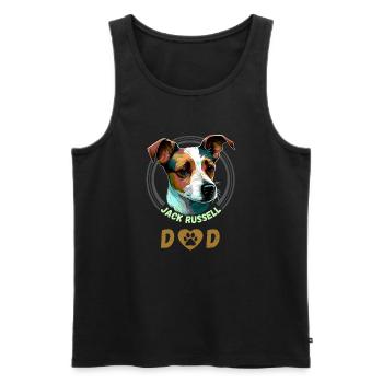 Jack Russell Dad - Männer Premium Bio Tank Top - Schwarz - Vorne - AI Model Male 178 light (178cm)