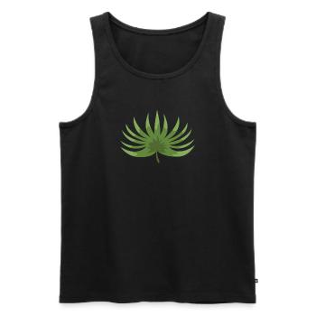 Cooles Palmblatt grün Dschungel Urlaub - Männer Premium Bio Tank Top - Schwarz - Vorne - Michal (187cm)