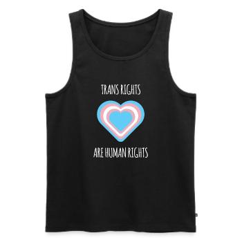 Pride Month - Trans Rights Art Human Rights - Men's Premium Organic Tank Top - black - Front - AI Model Male 178 light (178cm)