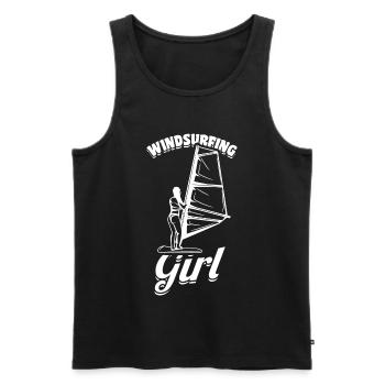 Windsurfer Girl - Men's Premium Organic Tank Top - black - Front - AI Model Male 178 light (178cm)