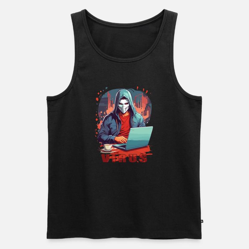 Anonymous Hacker - Männer Premium Bio Tank Top - Schwarz