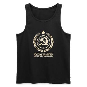 Communist internationalism - Men's Premium Organic Tank Top - black - Front - AI Model Male 178 light (178cm)