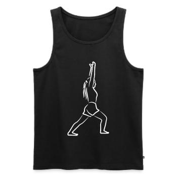 Yogini Sketch - Men's Premium Organic Tank Top - black - Front - AI Model Male 178 light (178cm)