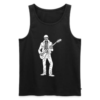 Guitarist skeleton (white) - Men's Premium Organic Tank Top - black - Front - AI Model Male 178 light (178cm)