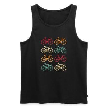 Fahrrad Bunte Fahrräder Retro - Männer Premium Bio Tank Top - Schwarz - Vorne - Michal (187cm)