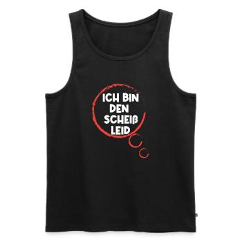 Gleichgültig Egal Statement Ist Mir Wurscht - Männer Premium Bio Tank Top - Schwarz - Vorne - Michal (187cm)