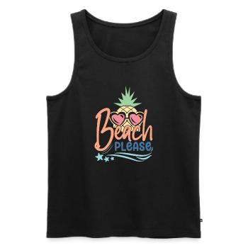 Plage s’il vous plaît - Débardeur bio Premium Homme - noir - Devant - Michal (187cm)