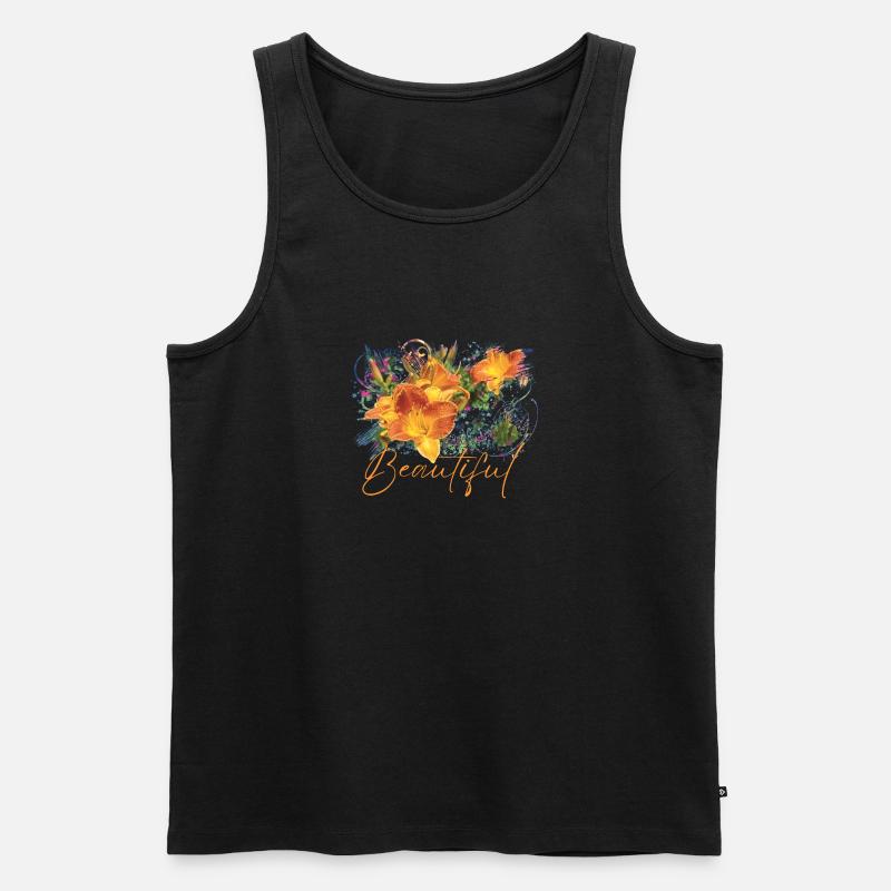 Schöne Kali-Blumen - Männer Premium Bio Tank Top - Schwarz