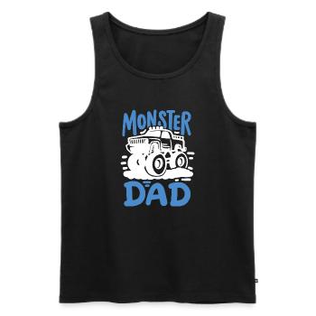 Monster Truck Papa Vatertag - Männer Premium Bio Tank Top - Schwarz - Vorne - Michal (187cm)