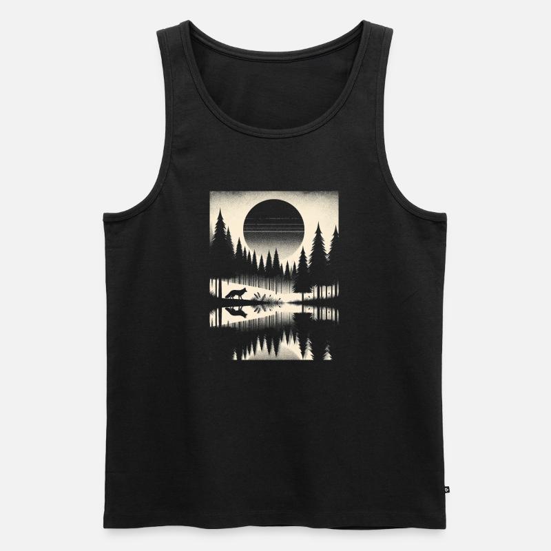 FUCHS IM WALD - Männer Premium Bio Tank Top - Schwarz