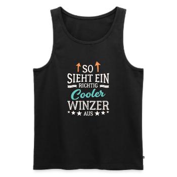 So sieht ein cooler Winzer aus Kellerei Wein - Männer Premium Bio Tank Top - Schwarz - Vorne - AI Model Male 178 light (178cm)