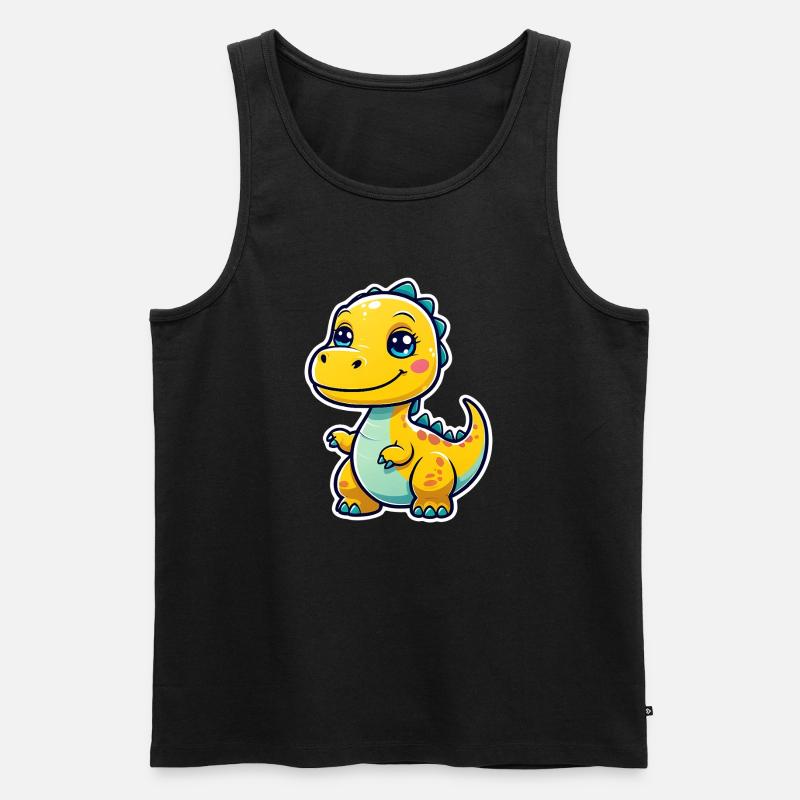 Dino - Männer Premium Bio Tank Top - Schwarz